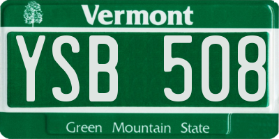 VT license plate YSB508