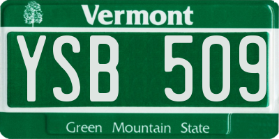 VT license plate YSB509
