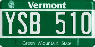 VT license plate YSB510