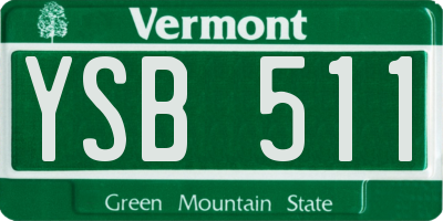 VT license plate YSB511