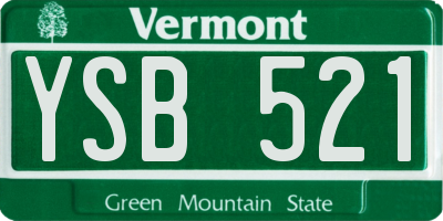 VT license plate YSB521