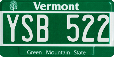 VT license plate YSB522