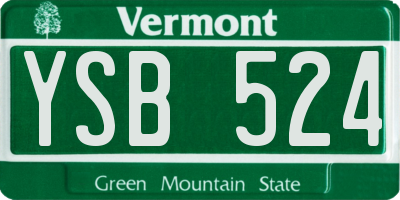VT license plate YSB524