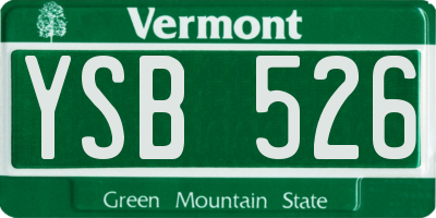VT license plate YSB526