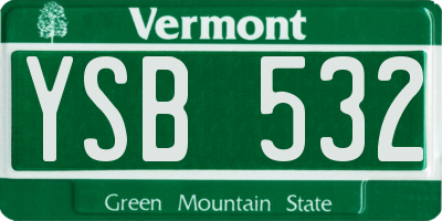 VT license plate YSB532