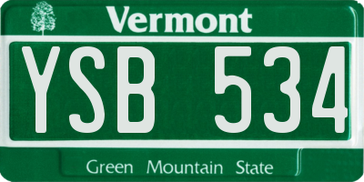 VT license plate YSB534