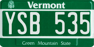 VT license plate YSB535
