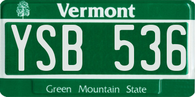 VT license plate YSB536