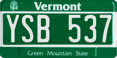 VT license plate YSB537