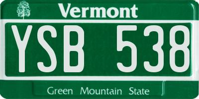 VT license plate YSB538