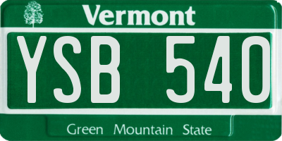 VT license plate YSB540