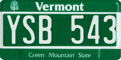 VT license plate YSB543
