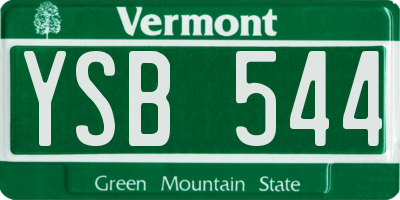 VT license plate YSB544