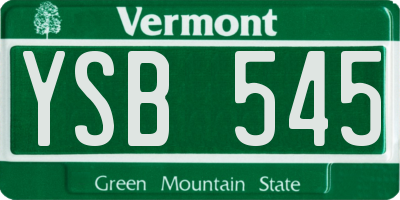 VT license plate YSB545