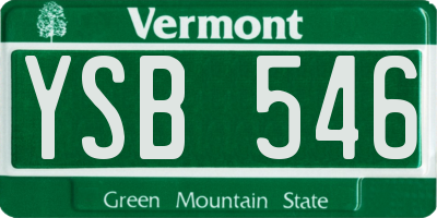 VT license plate YSB546