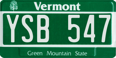 VT license plate YSB547