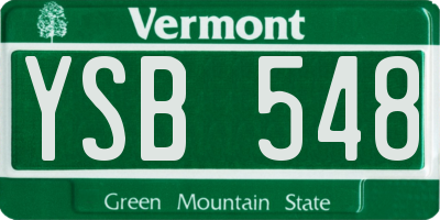 VT license plate YSB548