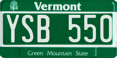 VT license plate YSB550