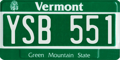 VT license plate YSB551