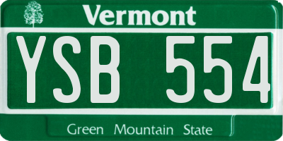 VT license plate YSB554