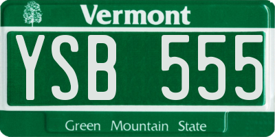 VT license plate YSB555