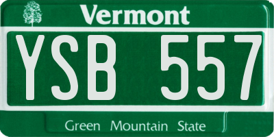 VT license plate YSB557