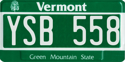 VT license plate YSB558