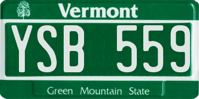 VT license plate YSB559