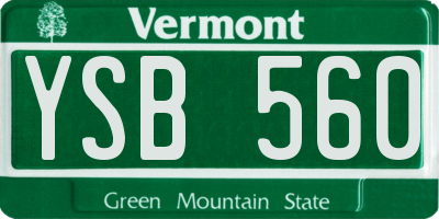 VT license plate YSB560