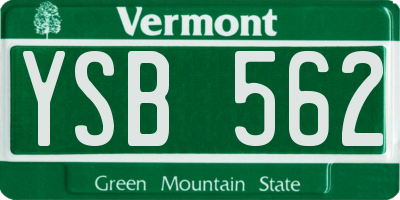 VT license plate YSB562