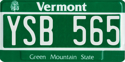 VT license plate YSB565