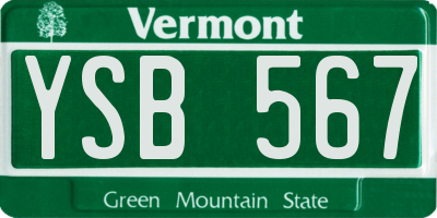 VT license plate YSB567