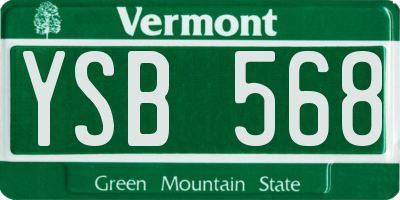 VT license plate YSB568