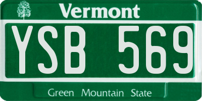 VT license plate YSB569