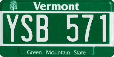 VT license plate YSB571