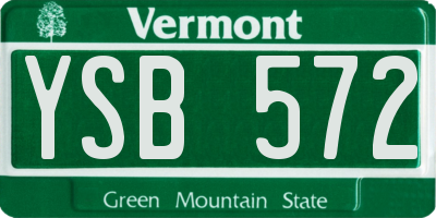 VT license plate YSB572