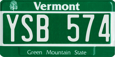 VT license plate YSB574