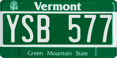 VT license plate YSB577