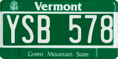 VT license plate YSB578