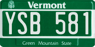 VT license plate YSB581