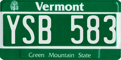 VT license plate YSB583