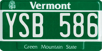 VT license plate YSB586