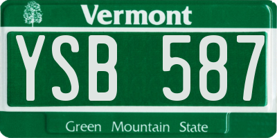 VT license plate YSB587