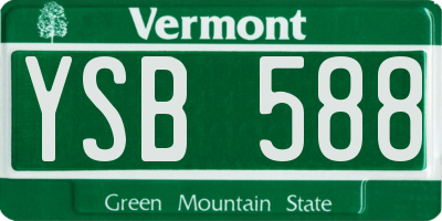 VT license plate YSB588