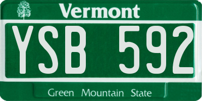VT license plate YSB592