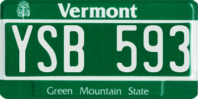 VT license plate YSB593