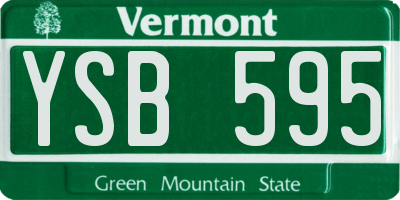 VT license plate YSB595