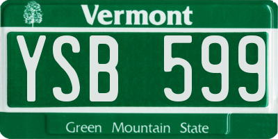 VT license plate YSB599