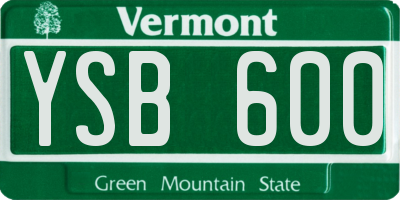 VT license plate YSB600