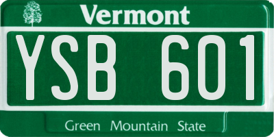 VT license plate YSB601